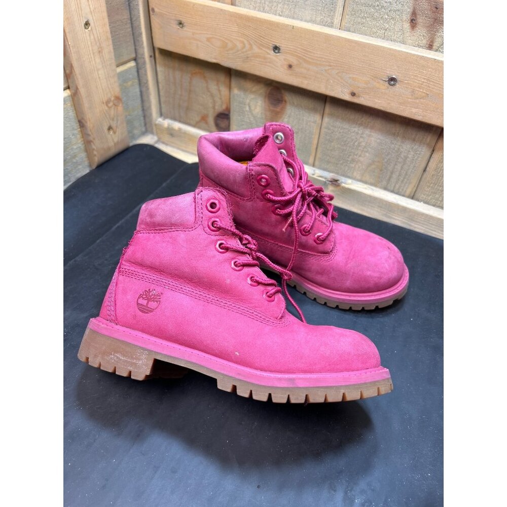 Timberland Girls 50th Edition Premium 6-Inch Waterproof Pink Nubuck Boots Size 1